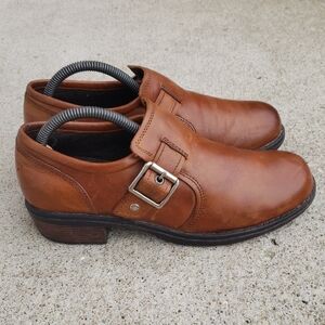 Eastland Womens Open Road Buckle Brown Leather Flats Loafer Size 7.5 Retro